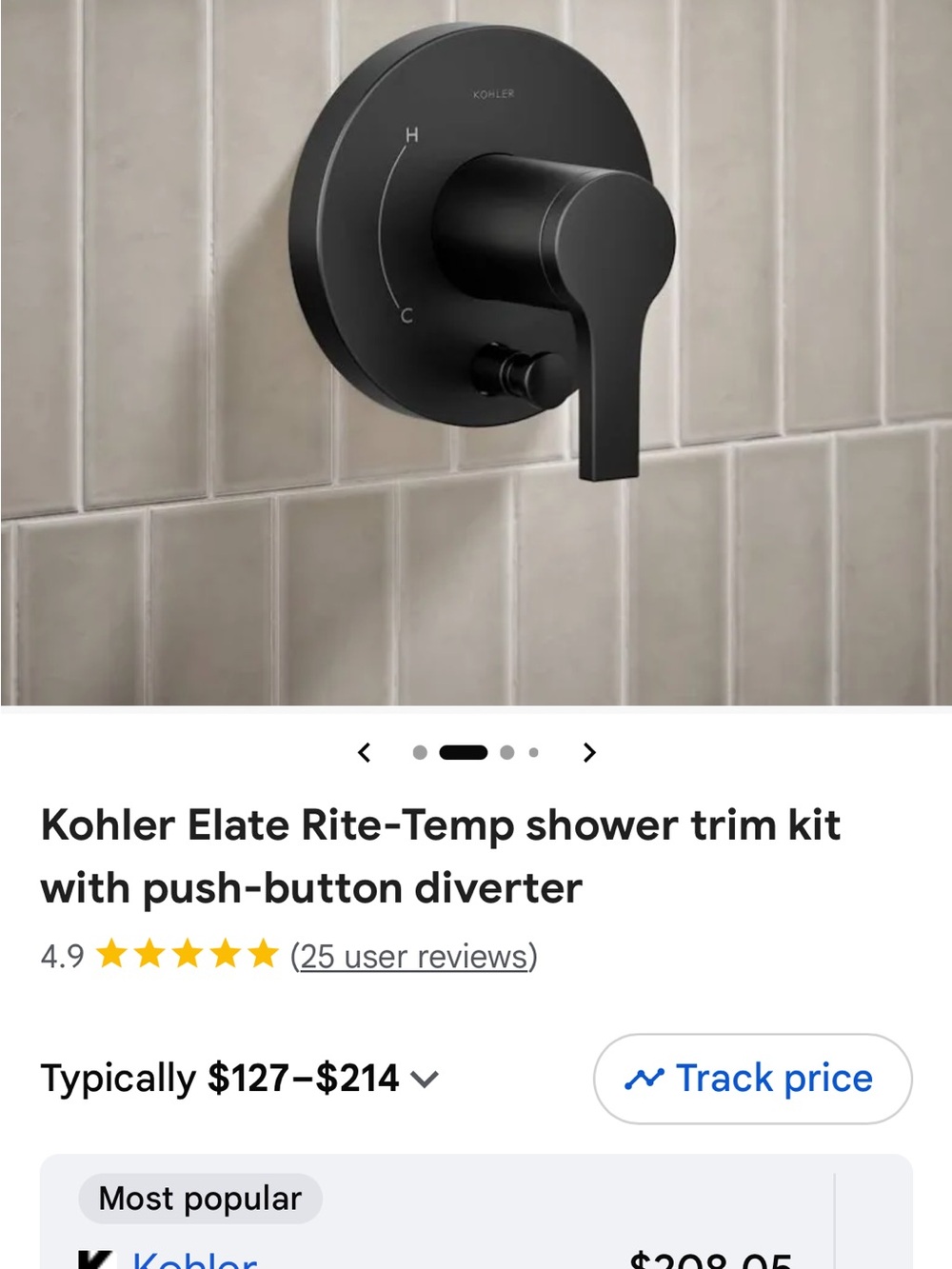 NIB Kohler Elate Rite-Temp valve trim package (details below)